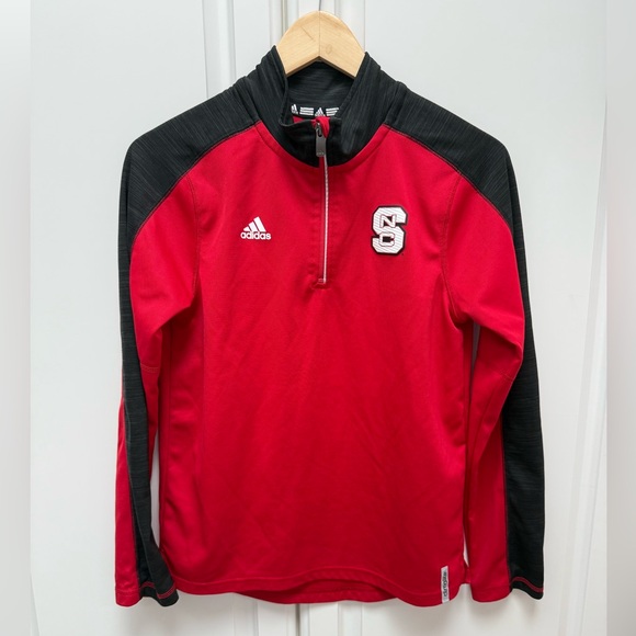 NCAA Other - NC State Quarter Zip - Adidas Kids Red and Black Pullover